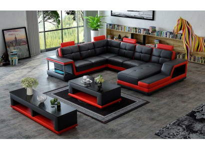 Wohnlandschaft U Form Ecksofa Couchtisch Sideboard Design Big Sofa Neu