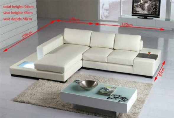 L Form Sofa Couch Polster Garnitur Design Wohnlandschaft Ecksofa Leder