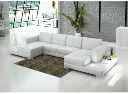 Wohnzimmer Sitzmöbel Couch Garnitur Leder Sofa Polster Eckcouchen