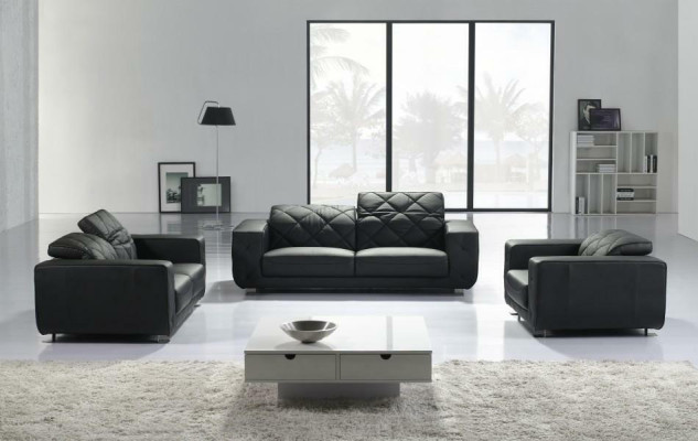 Ledersofa Sofagarnitur 3+2+1 Sitzer Set Garnitur Deko Polstersofa Couch