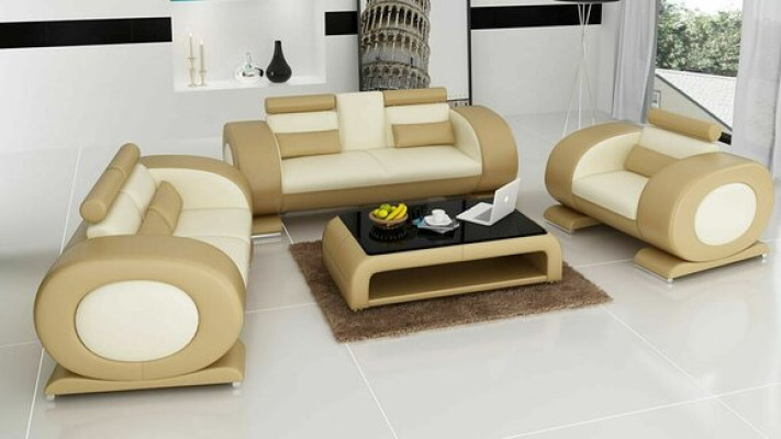 Sofagarnitur Ledersofa Sofa Couchen Set Sofa Polster Couch 3tlg Sessel Sitzer