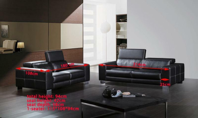Set Ledersofa Couch Wohnlandschaft 3+1+1 Sitzer Garnitur Design Modern