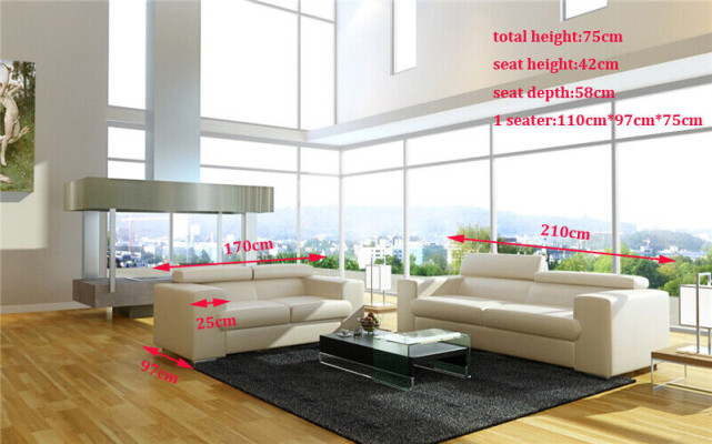 Ledersofa Couch Sofagarnitur Polster 3+1+1 Sitzer Couchen Sofa Design