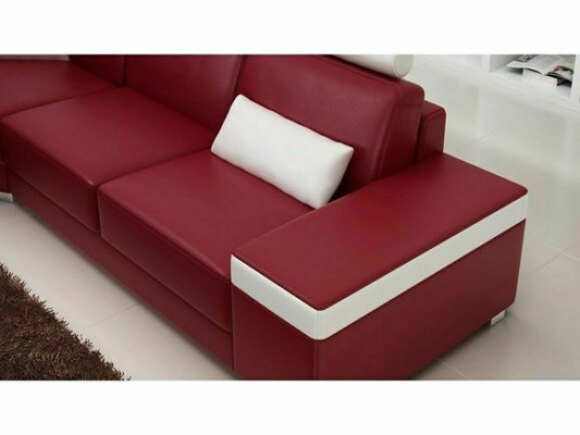 L-Form Ledersofa Polster Sitz Couch Garnitur Ecksofa Sofa Couch