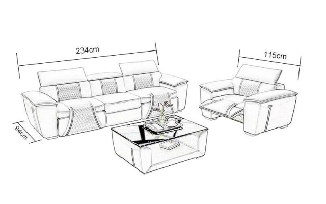 Luxus Sofagarnitur 2x 3 Sitzer mit Möbel Couch Ledersofa Textil Gruppe