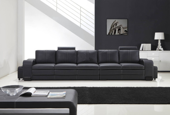 Design Polster Luxus Sitz Sofa Couch Leder Textil Sofa 5 Sitzer Fünfsitzer xlmoebel