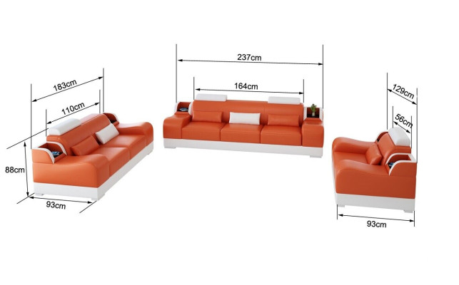 Design Couch Polster Sofas Leder Modern Sofagarnitur 3 Sitzer Dreisitzer