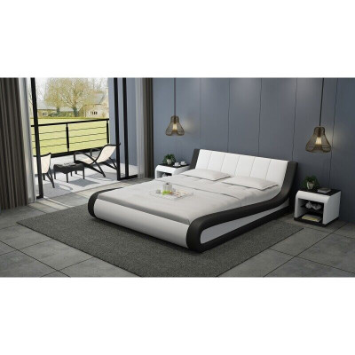 Bett Lederbett Polsterbett Moderne Doppel Schlafzimmer Ehebett Betten