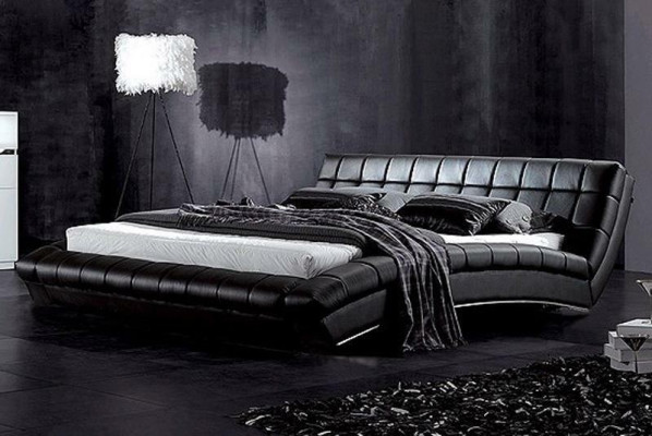 Bett Betten Polster Doppel Ehe Luxus Leder Moderne Designer Schlafzimmer