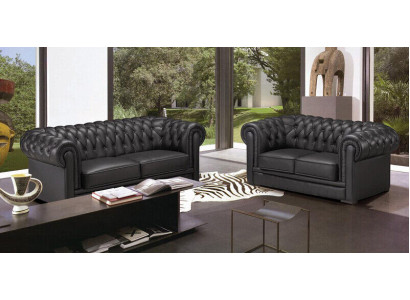 Chesterfield Couchen Sofas Polster Leder 32 Sitzer Sofagarnitur Garnituren Set