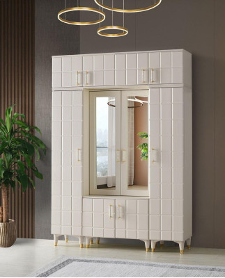Weißer Holz Kleiderschrank Designer Glasschrank Schlafzimmer Schränke