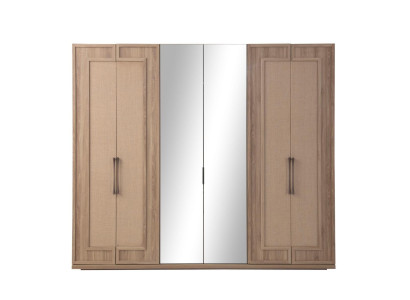 Schlafzimmer Kleiderschrank Moderne Holzschränke 6-türiger Glasschrank