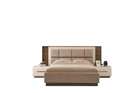 Stylish Hellbraunes Doppelbett Luxus Schlafzimmermöbel Bett Moderne