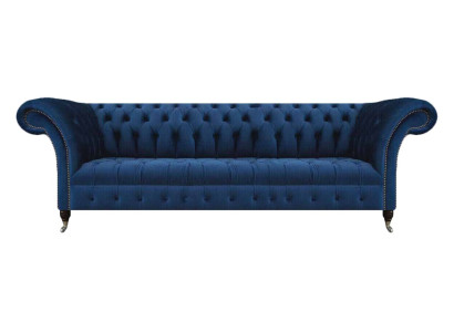 Blau Chesterfield Sofa Viersitzer Couch Designer Polstermöbel Wohnzimmer