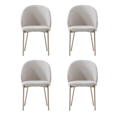 Stilvolle Weiße Stühle Esszimmermöbel Sessel Gepolstert Luxe Stoff Möbel