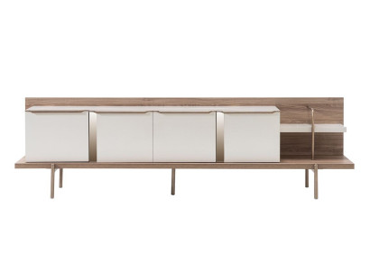 Stylish Weiß Hellbraun TV Schrank Wohnzimmer Luxus Möbel Holzschrank RTV