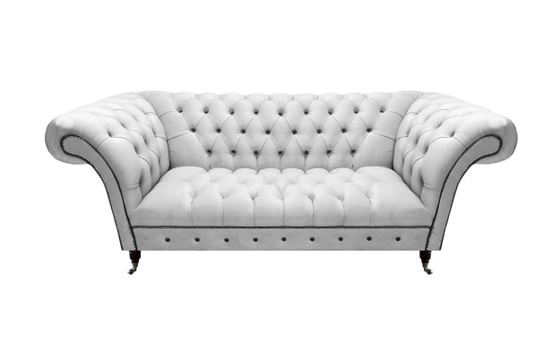 Modern Weiß Design Möbel Chesterfield Zweisitzer Sofa Couch Wohnzimmer