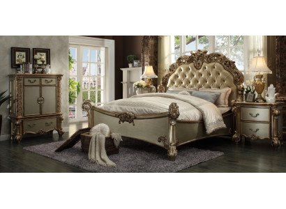 Bett 2x Nachttisch 3 tlg. Schlafzimmer Set Designer Luxus Gruppe Garnitur