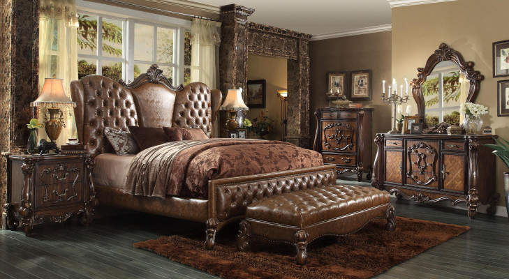 Bett Nachttisch 3tlg. Schlafzimmer Set Chesrterfield Luxus Schlafzimmer
