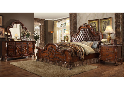 Bett 2x Nachttische 3tlg. Set Möbel Barock Rokoko Schlafzimmer Set