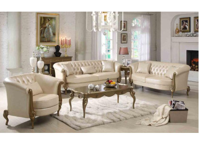Ledersofa Sofagarnitur 3+2+1 Sitzer Set Garnitur Polstersofa Couch Sofa Couchen