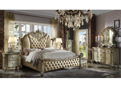 Schlafzimmer Set Nachttische Bett 5tlg. Barock Rokoko Antik Stil Holz