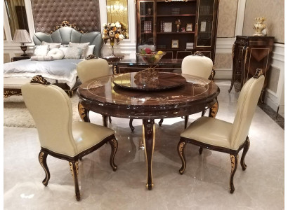 Runder Esstisch 6 Stühle Stuhl Esszimmer Komplett Dekor Garnitur Barock