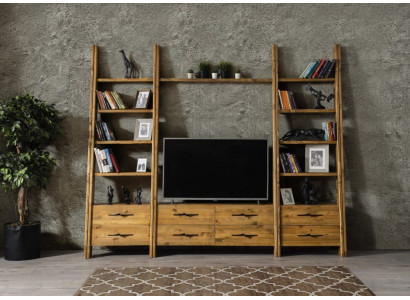 Wohnwand Luxus Schrankwand Schrank Möbel Wohnzimmer rtv sideboard Holz 
