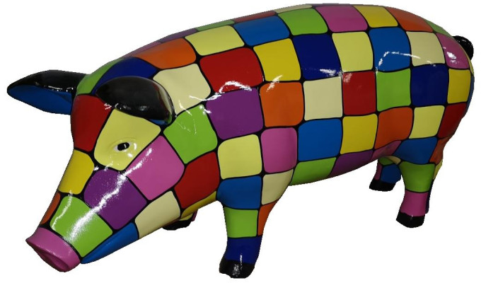 Abstraktes Schwein Skulpturen Design Wohn Deko Statuen Figuren Figur Dekoration
