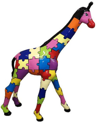 Skulptur Abstrakte Design Statue Bunte Figuren Handbemalt Dekoration Statuen Neu