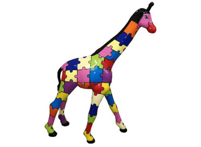 Skulptur Abstrakte Design Statue Bunte Figuren Handbemalt Dekoration Statuen Neu