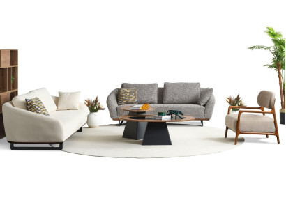 Mega Garnitur Sofas Dreisitzer Sessel Sofa Stoff Stoffsofa Polstersofa 3+3+1+1