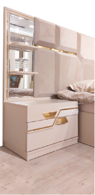 Schlafzimmer Set Modern Doppelbett 2x Nachttische Luxus Kleiderschrank Neu
