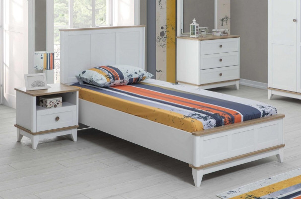 Jugenbett Kindermöbel Kinderbett Komplette Weiß Holz Set 4tlg Modern