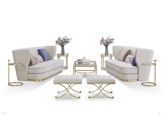 Design Luxus Couch 4 Sitzer Polster Sofa - Italienische Stil Wohnzimmer Möbel
