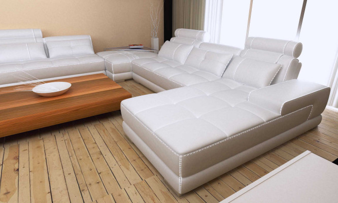 Sofas Wohnlandschaft Design Ecksofa Leder Neu U Form Sofa Couch Polster Garnitur