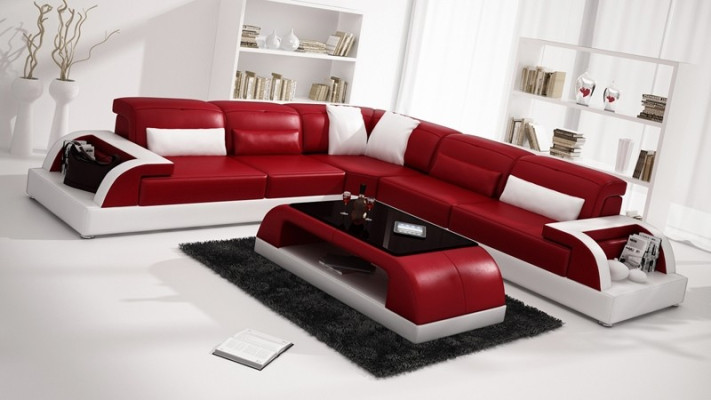 Ecksofa Sofa Couch Polster Wohnlandschaft Leder Eck Sofas Garnitur L Form Neu