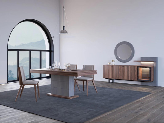 Esszimmer Set 7tlg Esstisch Design Sideboard mit Spiegel Luxus Einrichtung