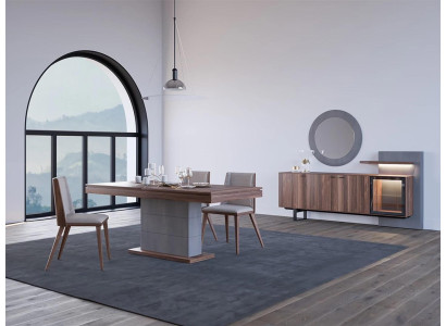 Esszimmer Set 7tlg Esstisch Design Sideboard mit Spiegel Luxus Einrichtung