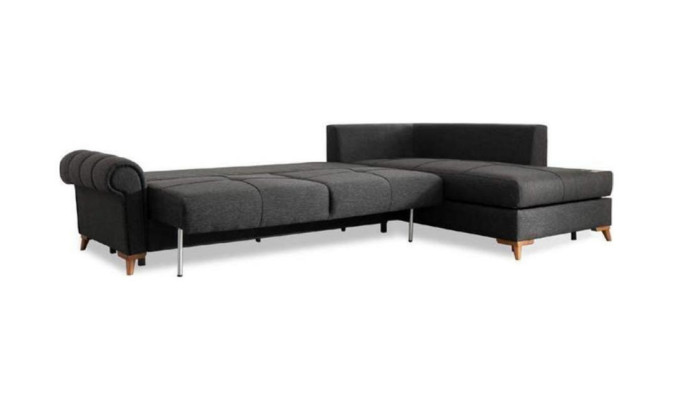 Schwarzes Ecksofa Moderne L-Form Couch Wohnzimmer Polster Eckcouch Neu