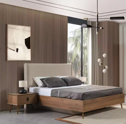 Set Bett 2x Nachttische Schminktisch Schlafzimmer 6tlg Design Modern