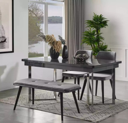 Komplett Set Esstisch 4x Stühle Esszimmer Set Ess Gruppe Sideboard 8tlg