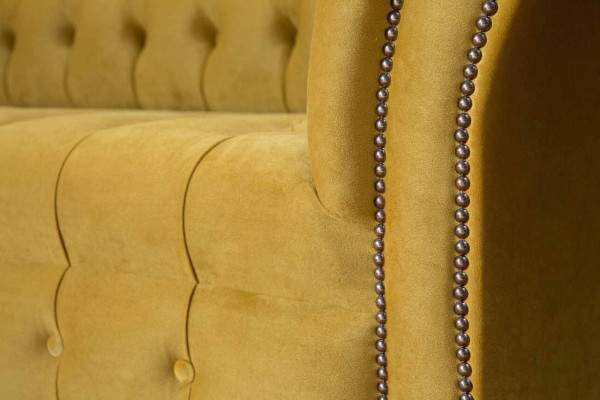 Chesterfield 3 Sitzer Designer Sofa Couch Polsterung Sofas Couches Stoff