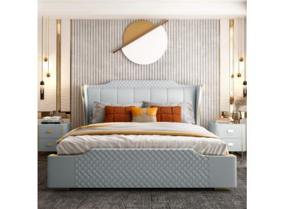 Bett Polster Design Luxus Doppel Hotel Betten Schlafzimmer Kunstleder