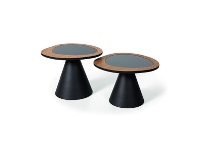 Designer Couchtisch Set 2x Tisch Wohnzimmer Stil Schwarzer 2tlg.