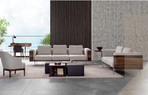 Wohnzimmer Set Luxus Modernen Designen  2x Sofas mit Sessel Sofagarnitur