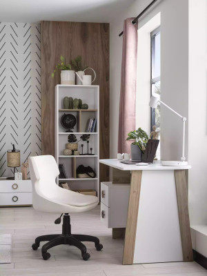 Garnitur Schreibtisch Kinderzimmer Set 2tlg Regal Computer Holz Weiß