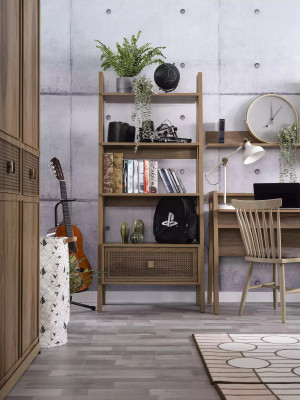 Holzbett Komplette Schlafzimmermöbel Jugendbett Bett Braun Set 5tlg