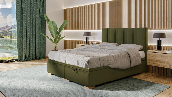 Schlafzimmer Bett Doppelbett Modern Designer Möbel Grün Polsterbett