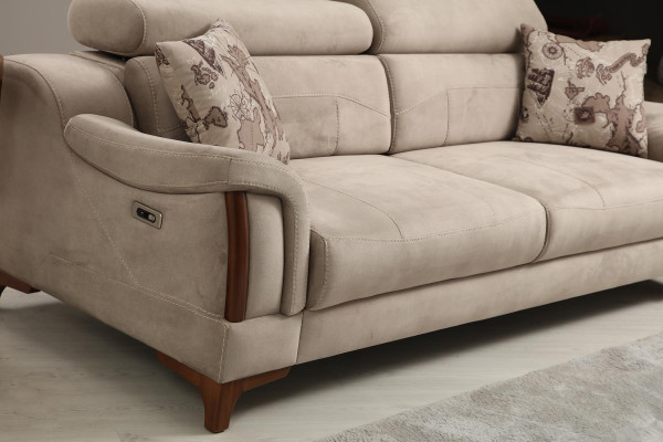 Sofagarnitur Wohnzimmer Dreisitzer Sofa Komplett Einsitzer Sessel Textil Möbel